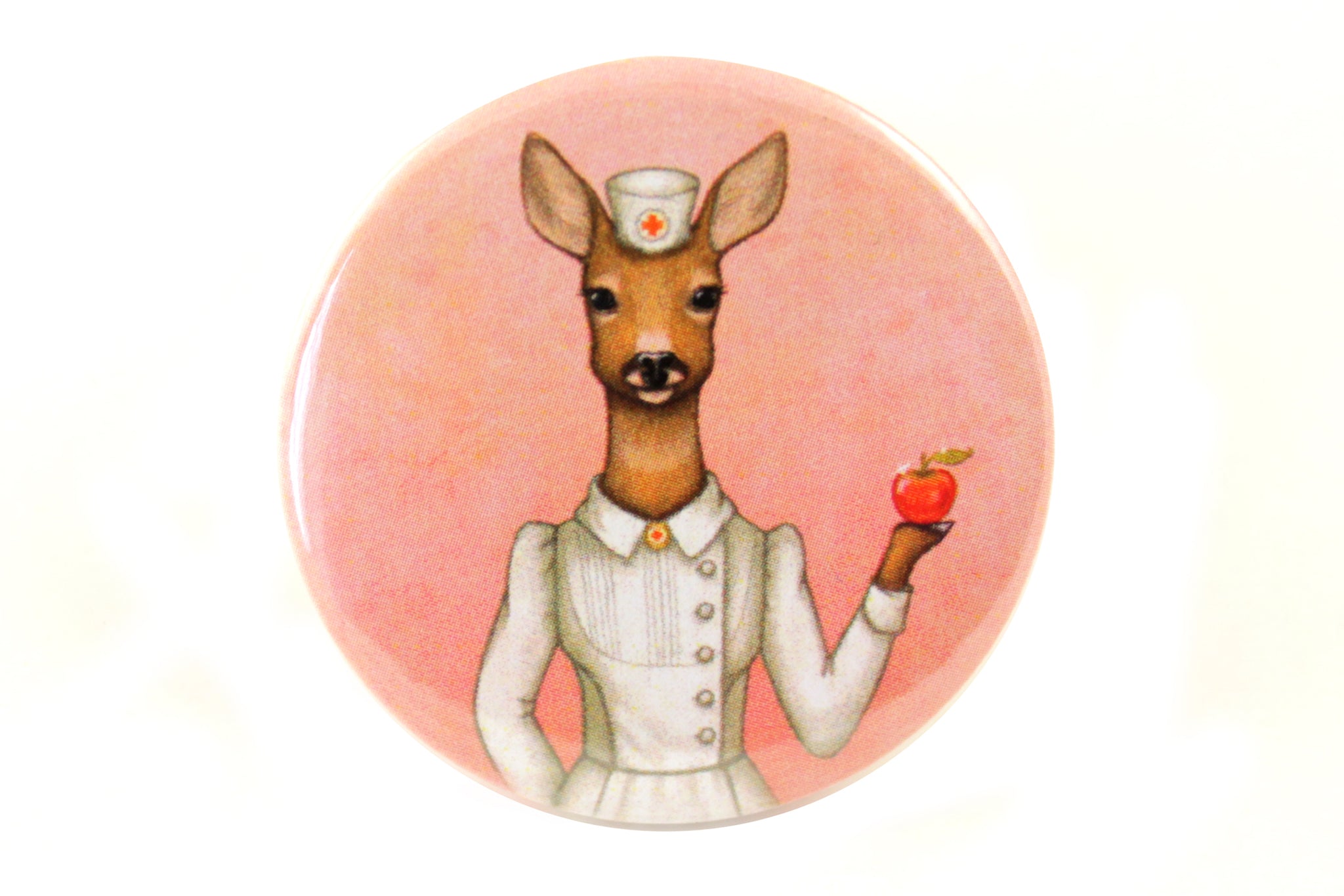 Badge "An apple a day keeps the doctor away" (Deer)