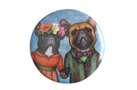 Badge "A life without love is like a year without summer" (French bulldogs)
