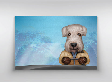 Canvas  "Life is a journey, enjoy the ride" (Irish soft-coated Wheaten Terrier)