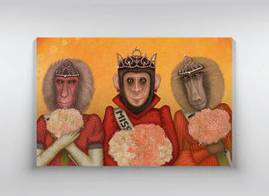Canvas "There is always a winner, even in a monkey's beauty contest" (Monkeys)
