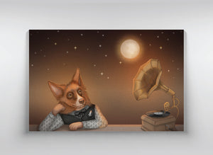 Canvas "He who understands music understands the cosmos" (Border collie)