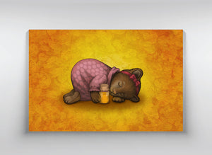 Canvas "Sleeping is sweeter than honey" (Bear)