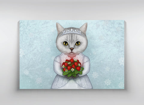 Canvas "Don't marry a girl who wants strawberries in January" (British Shorthair)