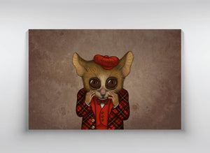 Canvas "Fear has big eyes" (Mouse lemur)