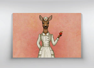 Canvas "An apple a day keeps the doctor away" (Deer)