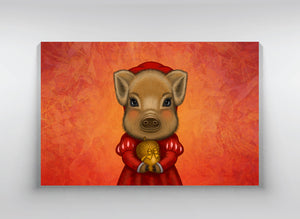 Canvas "A small gift is better than a great promise" (Wild boar)