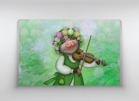 Canvas "The older the fiddle the sweeter the tune" (Opossum)