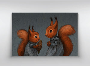 Canvas "The apple never falls far from the tree" (Squirrels)