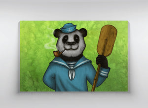 Canvas "Rowing slower will get you further" (Giant panda)
