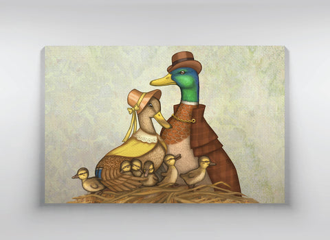 Canvas "Big nest, big family" (Ducks)