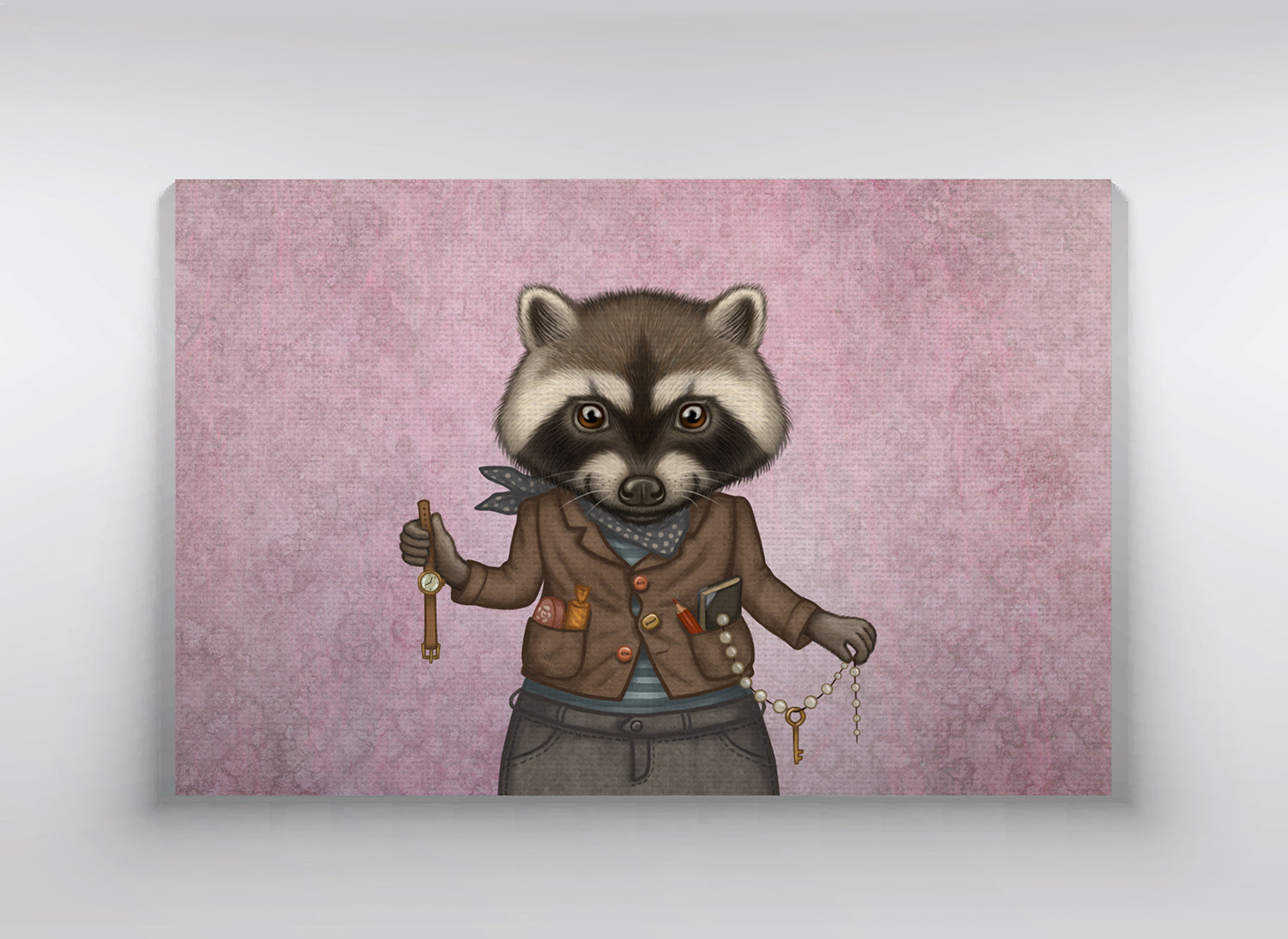 Canvas "Finders keepers" (Raccoon)