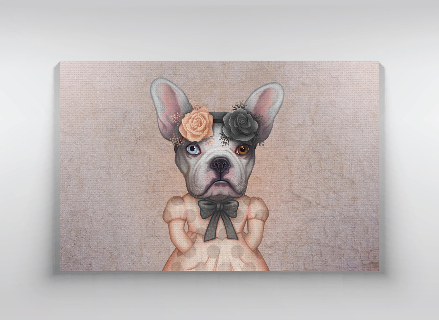Canvas  "We all have light and dark inside us" (French bulldog)