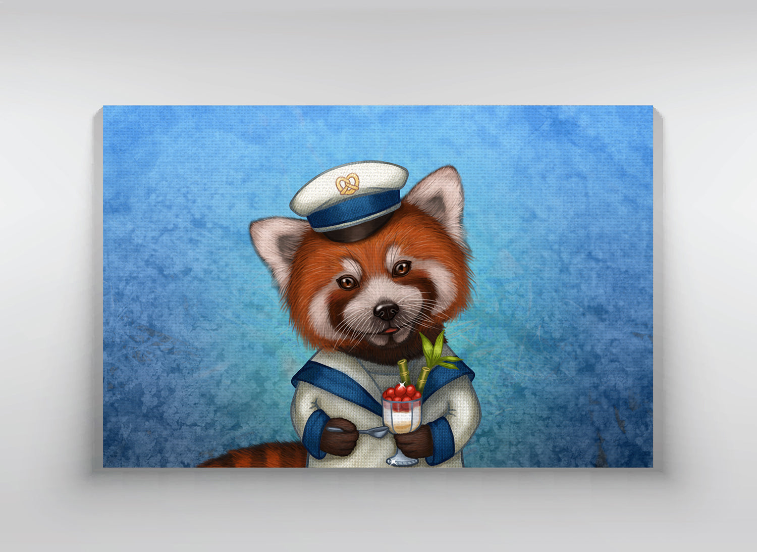 Canvas "Life is uncertain so eat your dessert first" (Red panda)