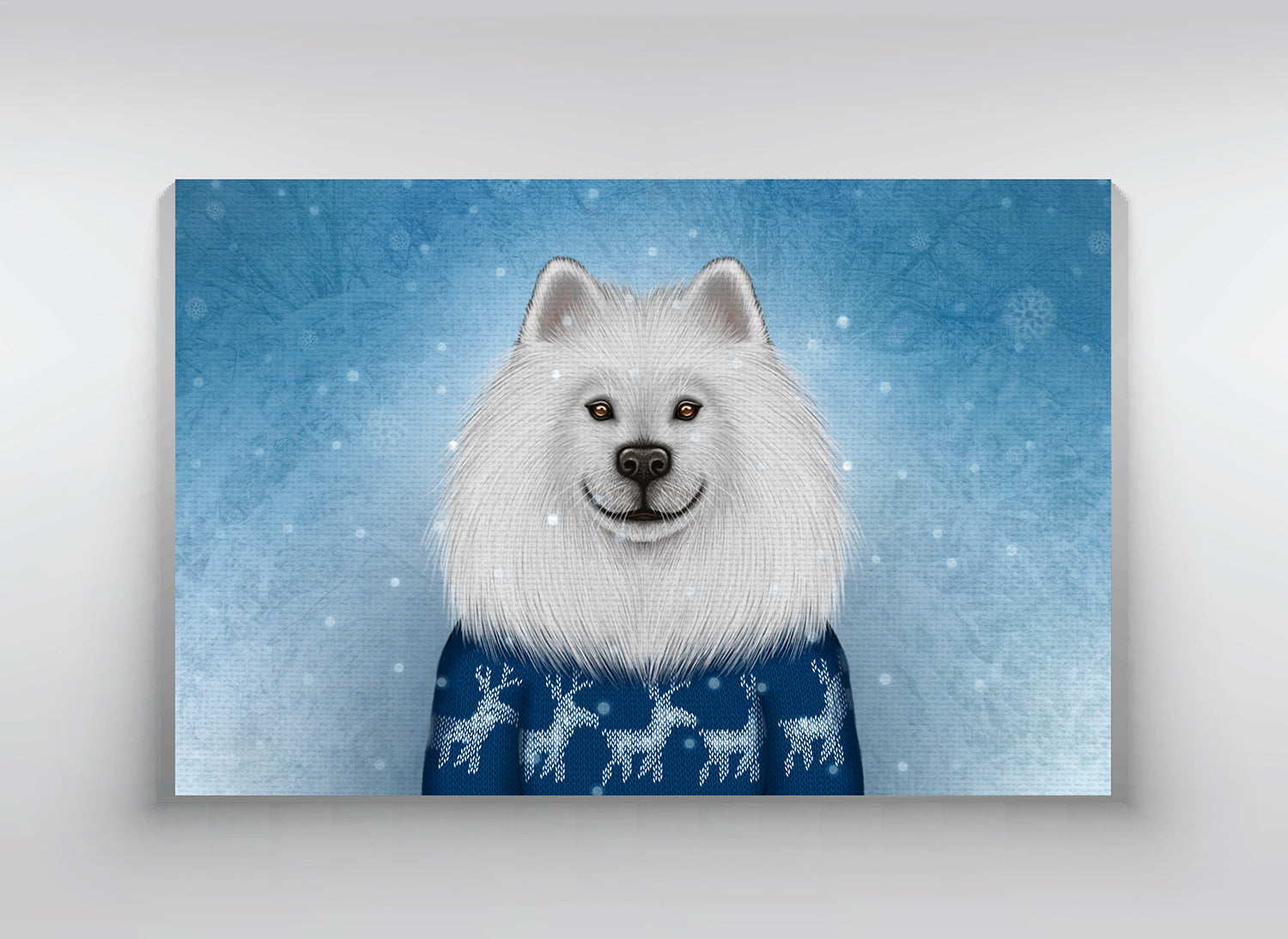 Canvas "No snowflake ever falls in the wrong place" (Samoyed)