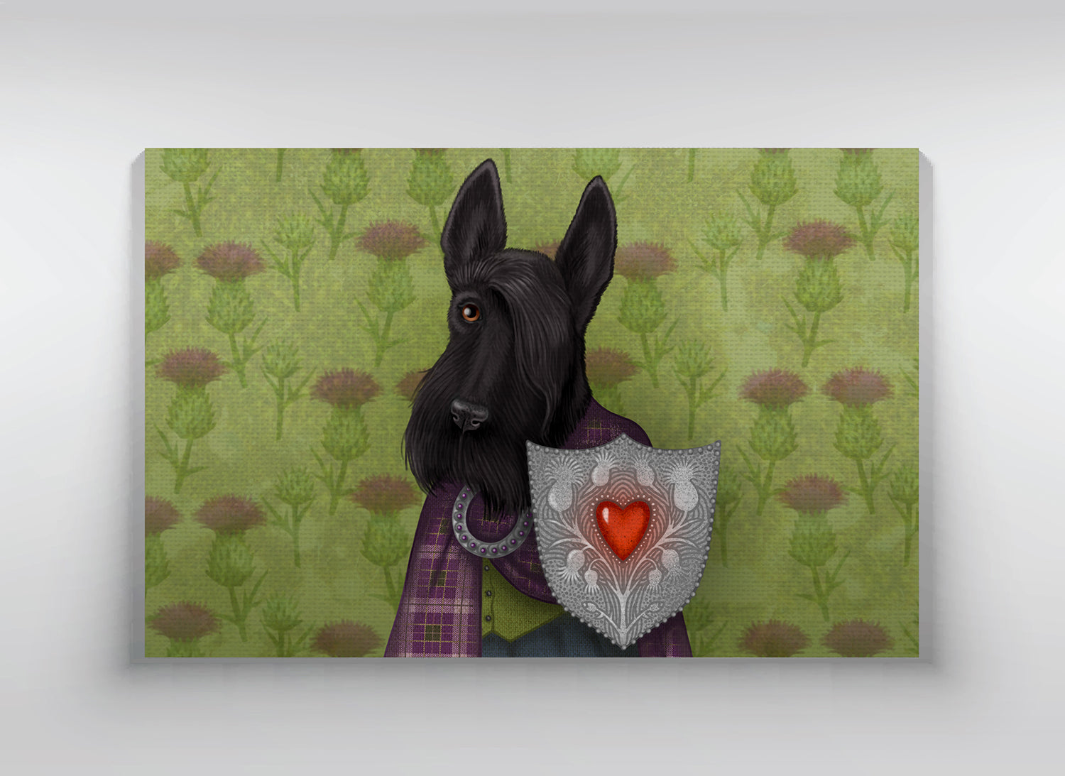 Canvas "Real power is in the heart" (Scottish Terrier)