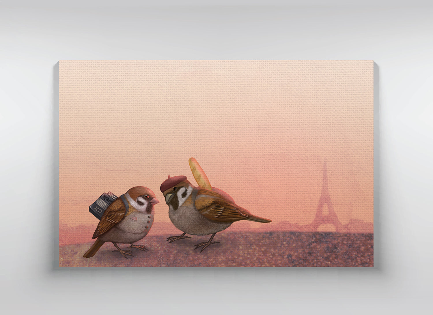 Canvas "Paris is owned by the early risers" (Sparrows)