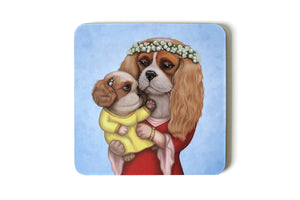 Coaster "Time brings everything to those who can wait for it" ( Cavalier King Charles Spaniels)