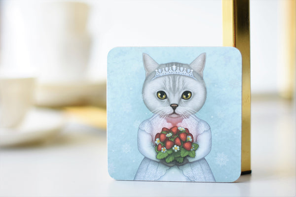 Coaster "Don't marry a girl who wants strawberries in January" (British Shorthair)