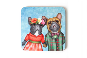 Coaster "A life without love is like a year without summer" (French bulldogs)