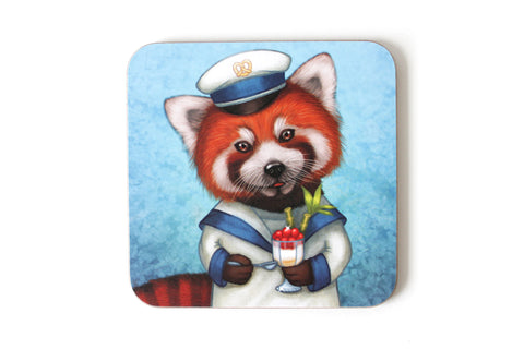 Coaster "Life is uncertain so eat your dessert first" (Red panda)