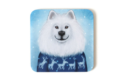 Coaster "No snowflake ever falls in the wrong place" (Samoyed)