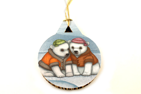 Christmas tree decoration "You don't really know your friends until the ice breaks" (Polar bears)