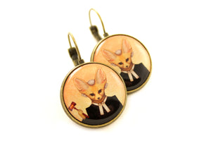 Earrings "Judges should have two ears, both alike" (Fennec fox)