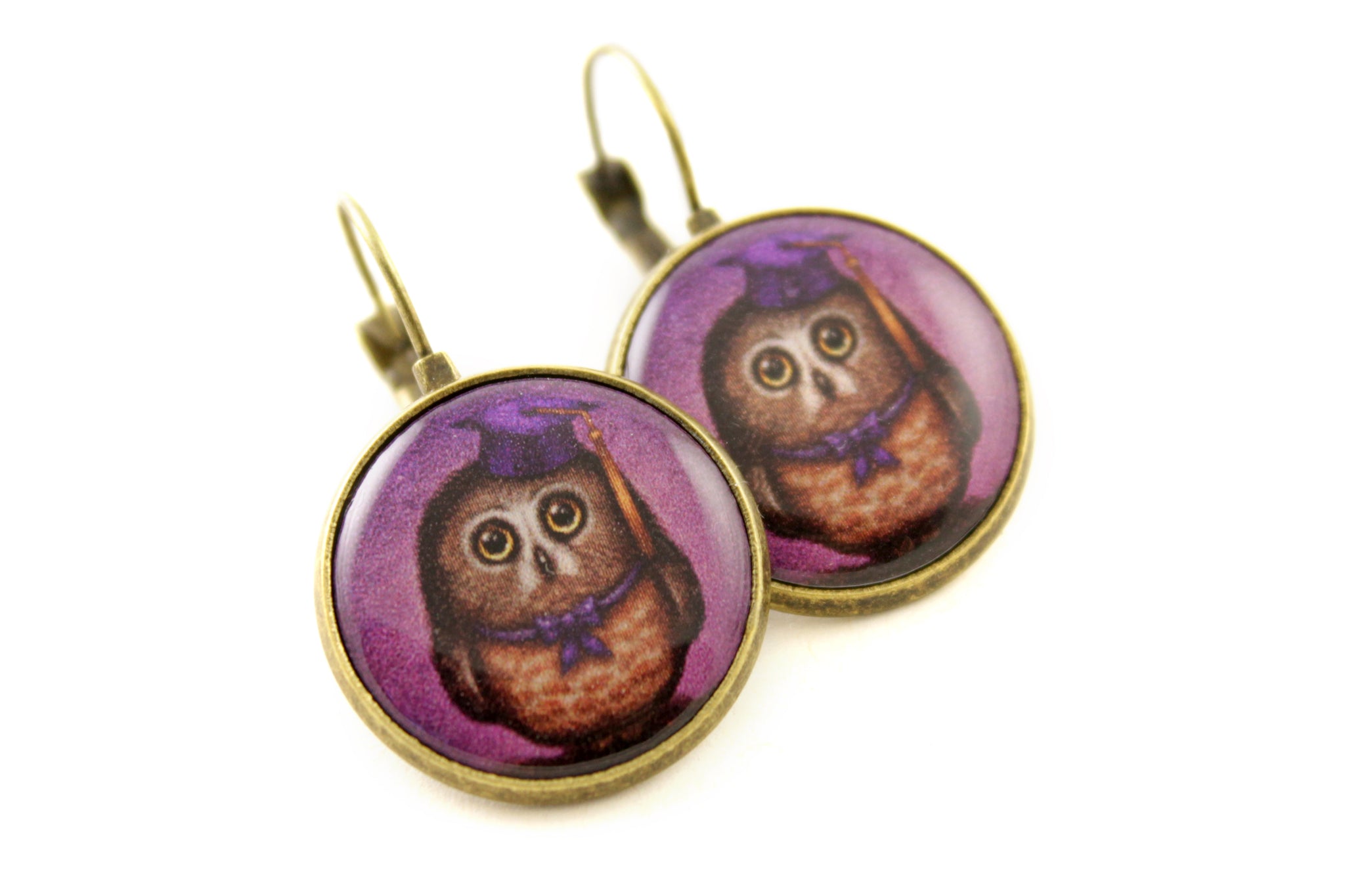 Earrings "Wonder is beginning of wisdom" (Owl)