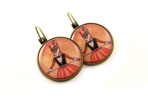 Earrings "A sense of humor is the pole to balance our steps on the tightrope of life" (Island fox)