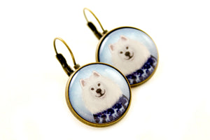 Earrings "No snowflake ever falls in the wrong place" (Samoyed)