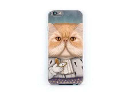 iPhone cover "Punctuality is the politeness of kings" (Persian cat)