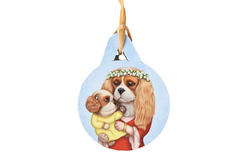 Christmas tree decoration "Time brings everything to those who can wait for it" ( Cavalier King Charles Spaniels)