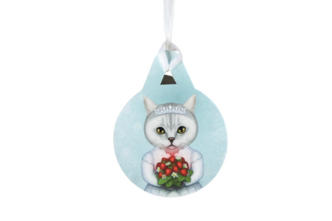 Christmas tree decoration "Don't marry a girl who wants strawberries in January" (British Shorthair)