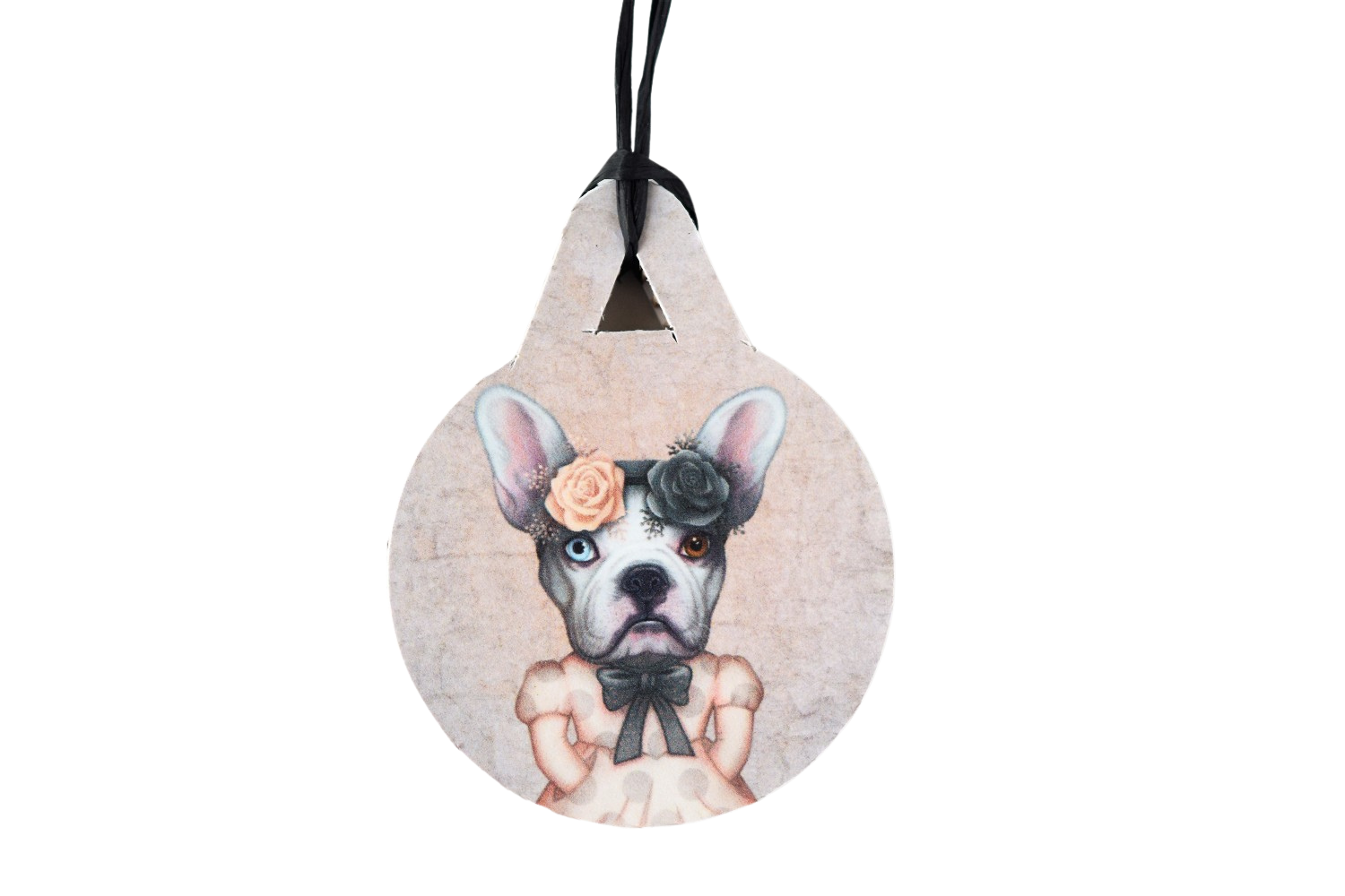 Christmas tree decoration "We all have light and dark inside us" (French bulldog)