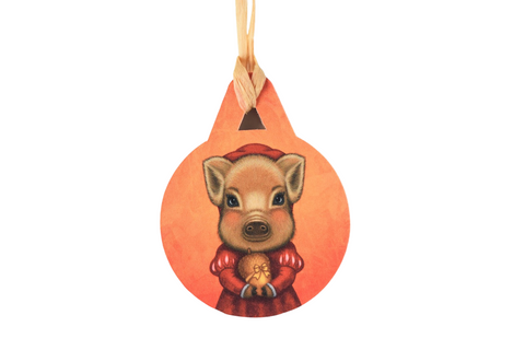Christmas tree decoration "A small gift is better than a great promise" (Wild boar)