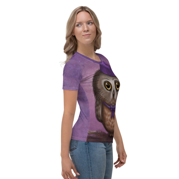 Women's T-shirt "Wonder is beginning of wisdom" (Owl)