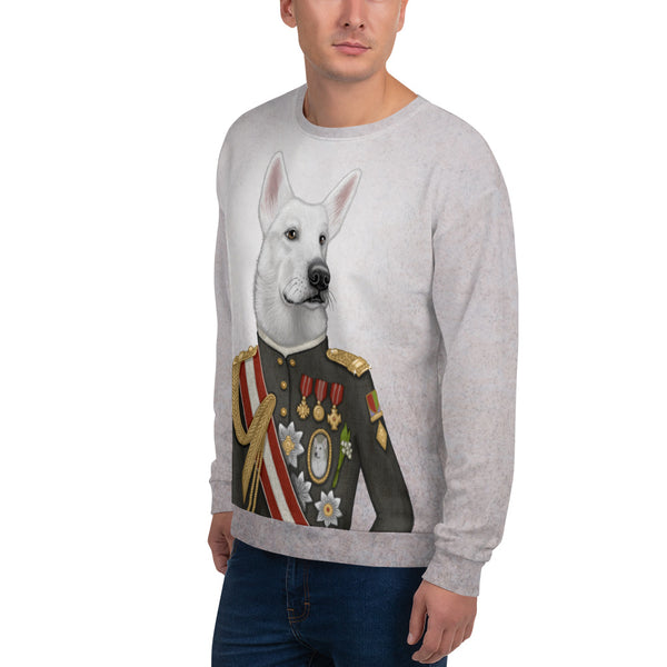 Unisex sweatshirt "A king's face should show grace" (White Swiss Shepherd Dog)