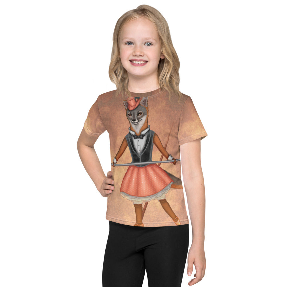 Unisex kids T-shirt "A sense of humor is the pole to balance our steps on the tightrope of life" (Island fox)