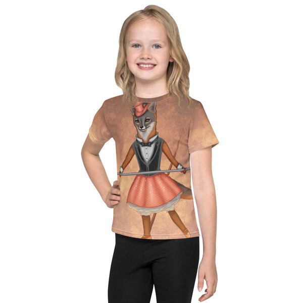 Unisex kids T-shirt "A sense of humor is the pole to balance our steps on the tightrope of life" (Island fox)