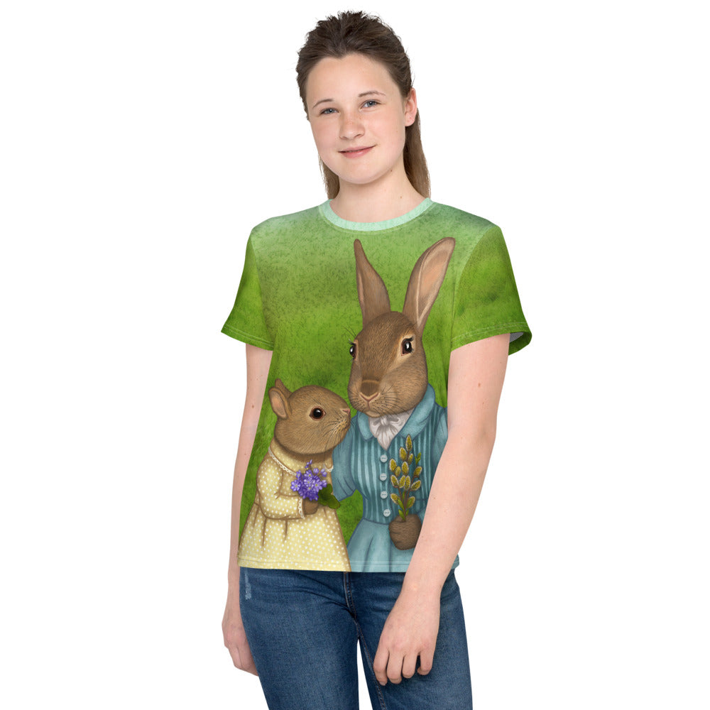 Unisex youth T-shirt "It is never winter in the land of hope" (Hares)