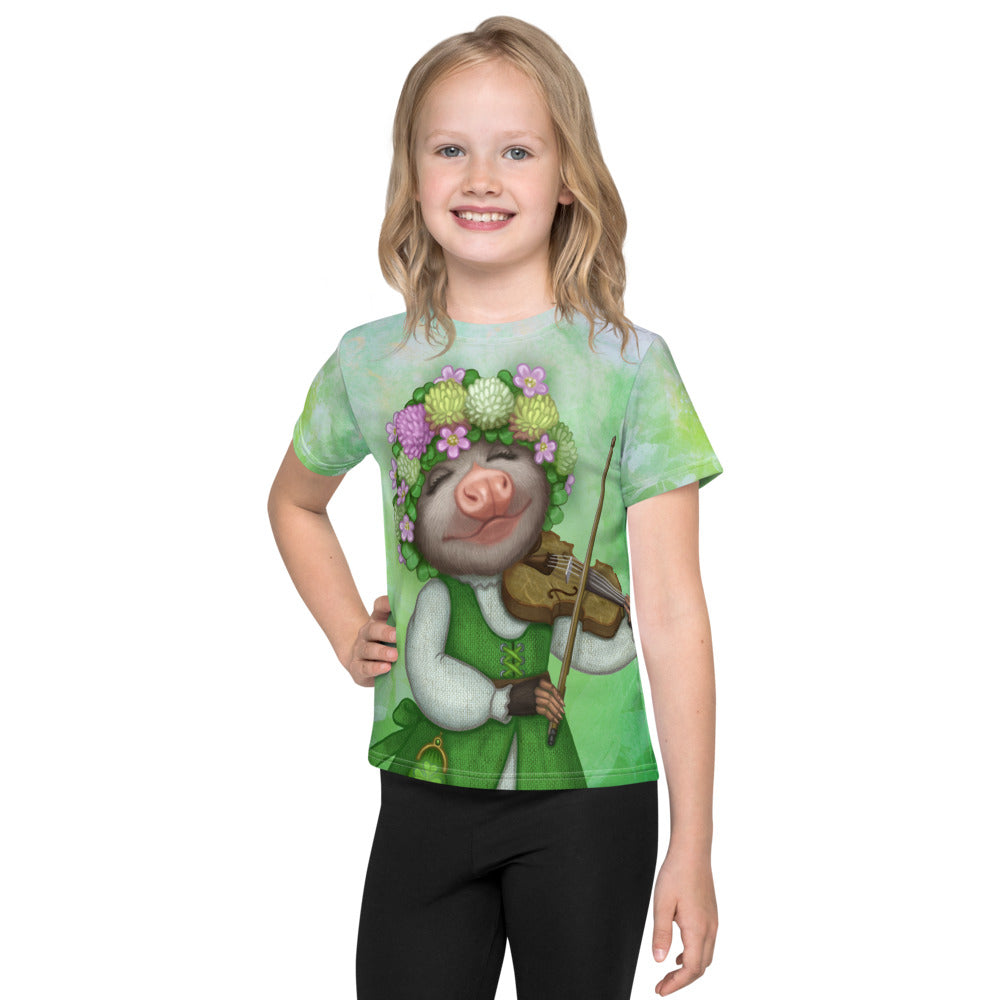 Unisex kids T-shirt "The older the fiddle the sweeter the tune" (Opossum)