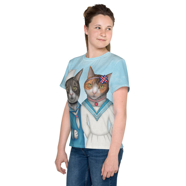 Unisex youth T-shirt "Brothers and sisters are as close as hands and feet" (Cats)