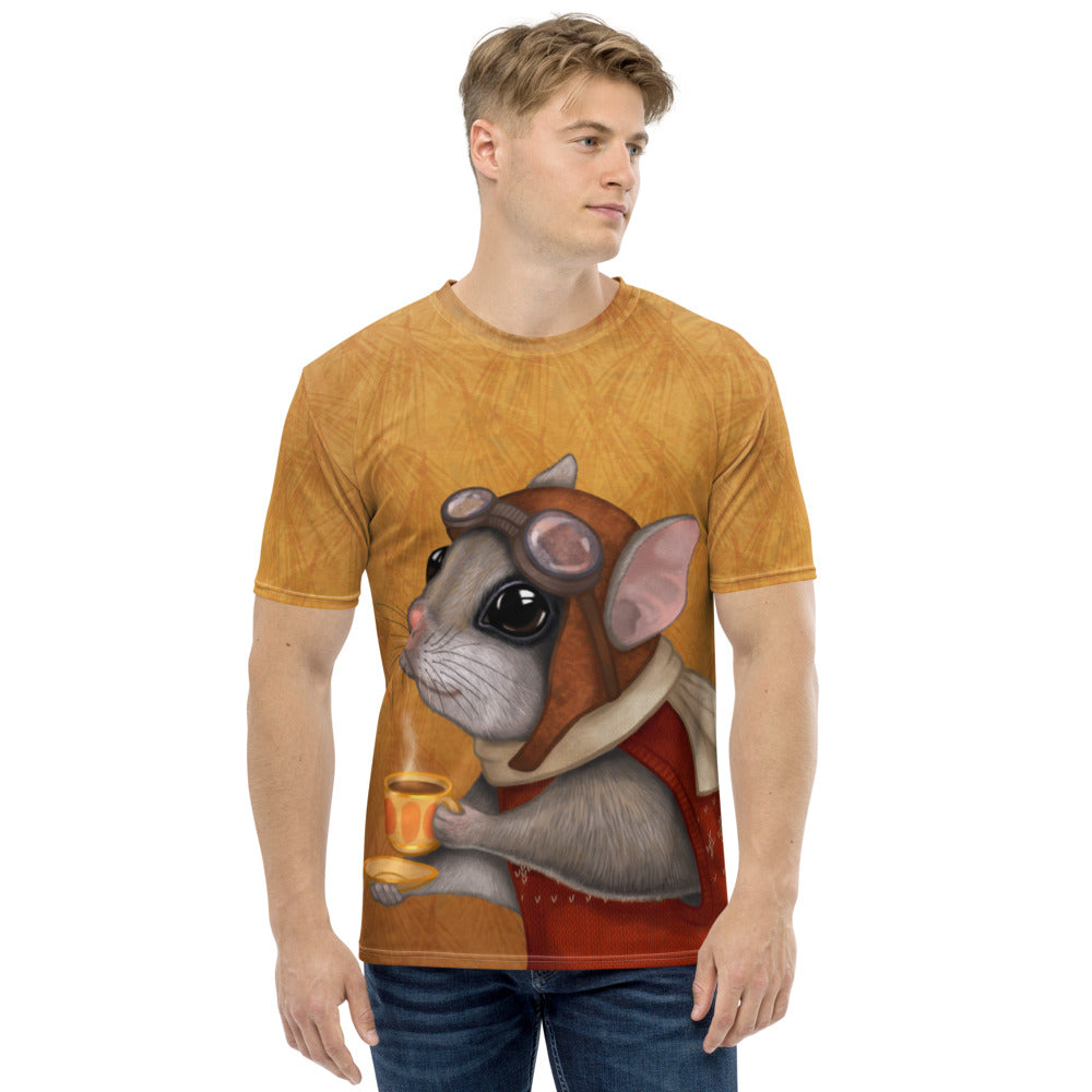 Men's T-shirt "Who is timid in the woods boasts at home" (Flying squirrel)