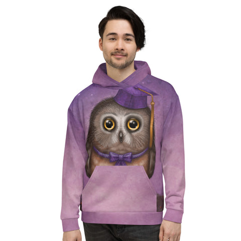 Unisex hoodie "Wonder is beginning of wisdom" (Owl)
