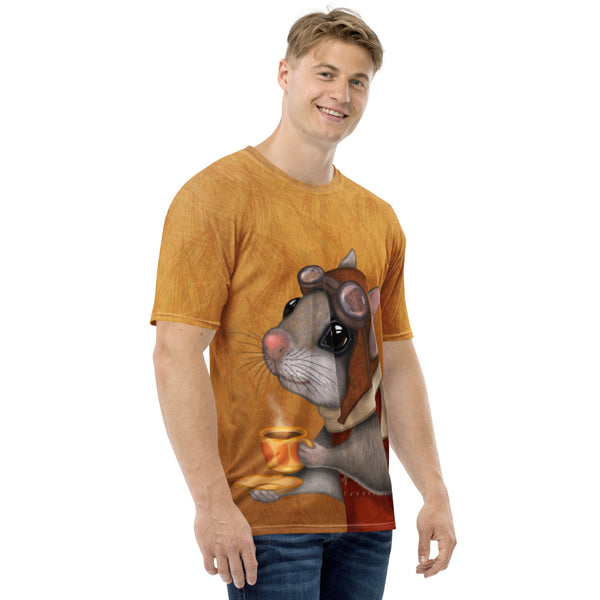 Men's T-shirt "Who is timid in the woods boasts at home" (Flying squirrel)