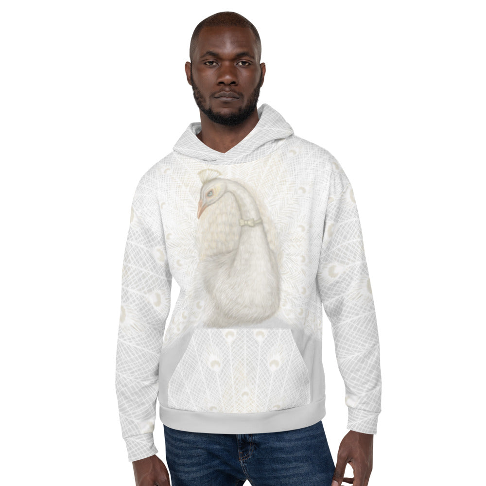 Unisex hoodie Every bird is proud of its feathers (White Peacock