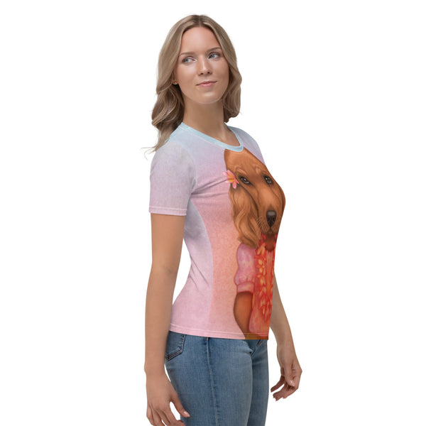 Women's T-shirt "Love is worn like a wreath through the summers and the winters" (English Cocker Spaniel)