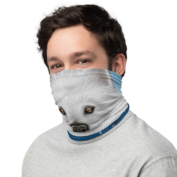 Neck gaiter "No snowflake ever falls in the wrong place" (Samoyed)