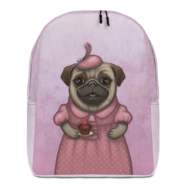 Backpack "A full stomach makes a happy heart" (Pug)
