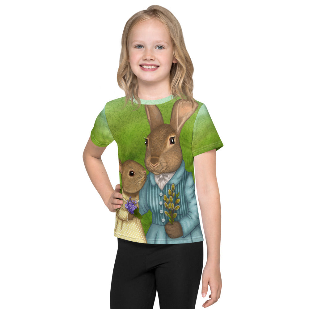 Unisex kids T-shirt "It is never winter in the land of hope" (Hares)
